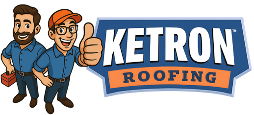 The Ketron Roofing badge with Mitch and Clay, the two brothers who do the work.